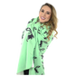 Skunk Fleece Blanket - Black on Green - SummerTies