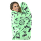 Skunk Fleece Blanket - Black on Green - SummerTies
