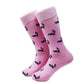Skunk Socks - Black on Pink - Men's Mid Calf - SummerTies
