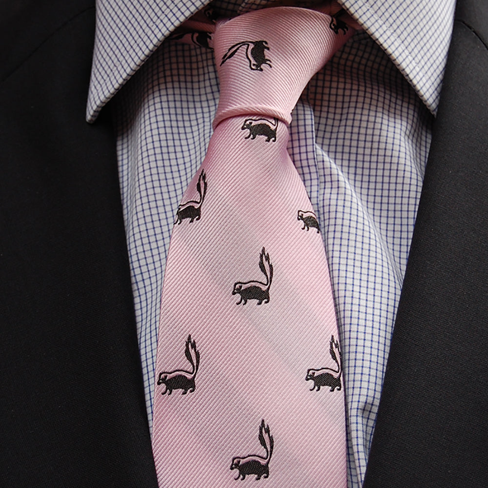Skunk Necktie - Light Pink, Woven Silk - SummerTies