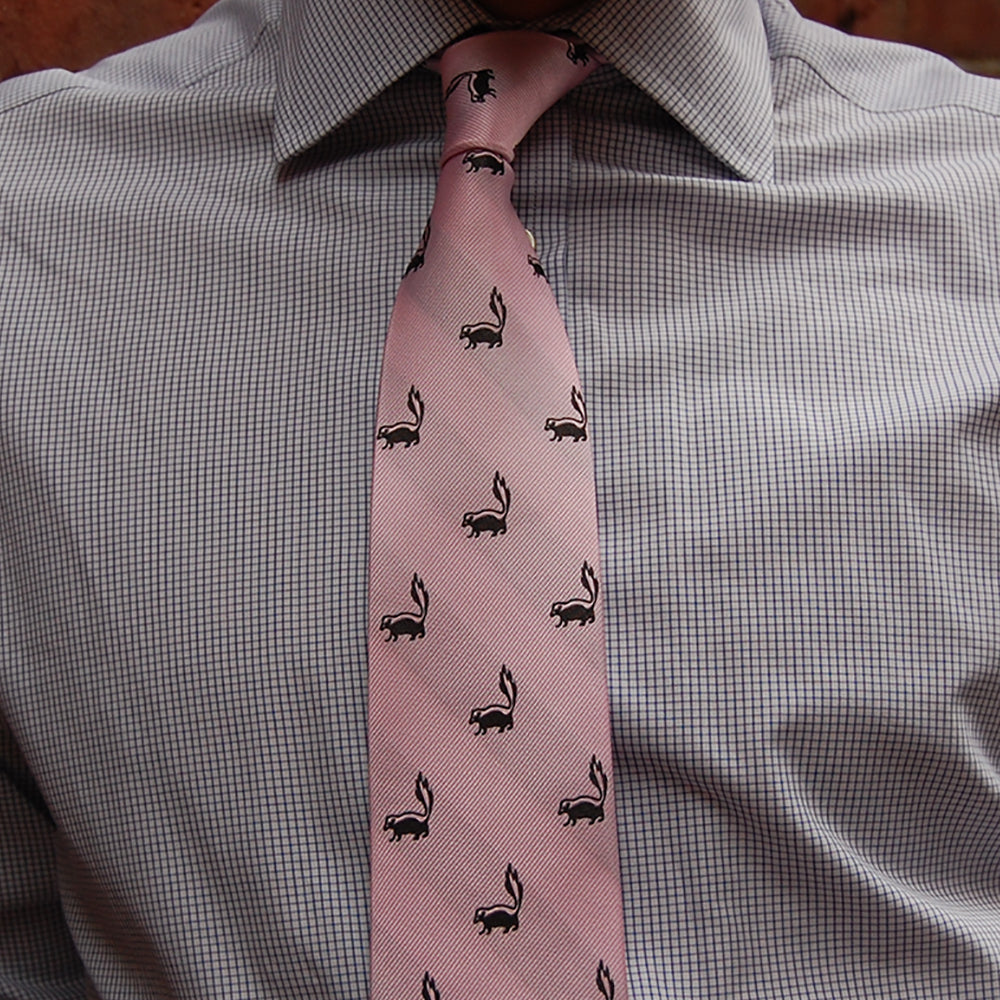 Skunk Necktie - Light Pink, Woven Silk - SummerTies