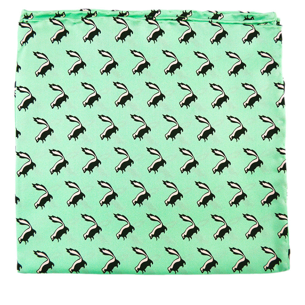 Skunk Pocket Square - Green - SummerTies
