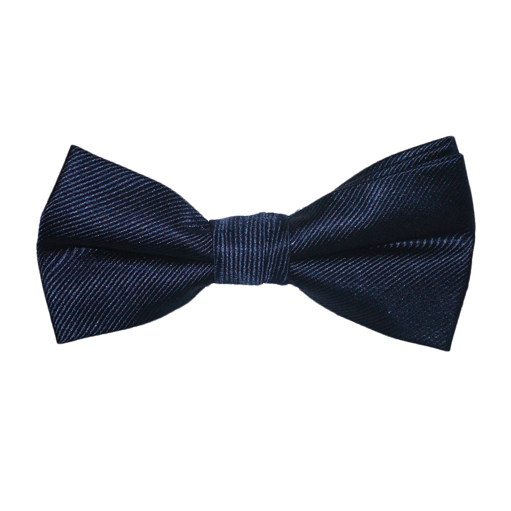 Solid Color Bow Tie - Navy, Woven Silk, Kids Pre-Tied - SummerTies