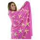 Starfish Fleece Blanket - Yellow on Pink - SummerTies