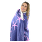 Starfish Fleece Blanket - Pink on Navy - SummerTies