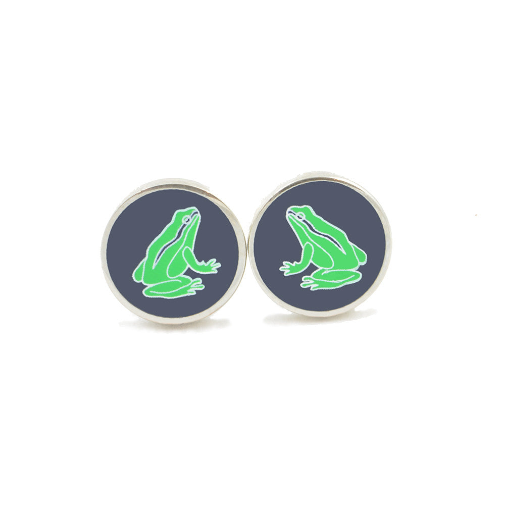 Frog Earrings - Navy - SummerTies