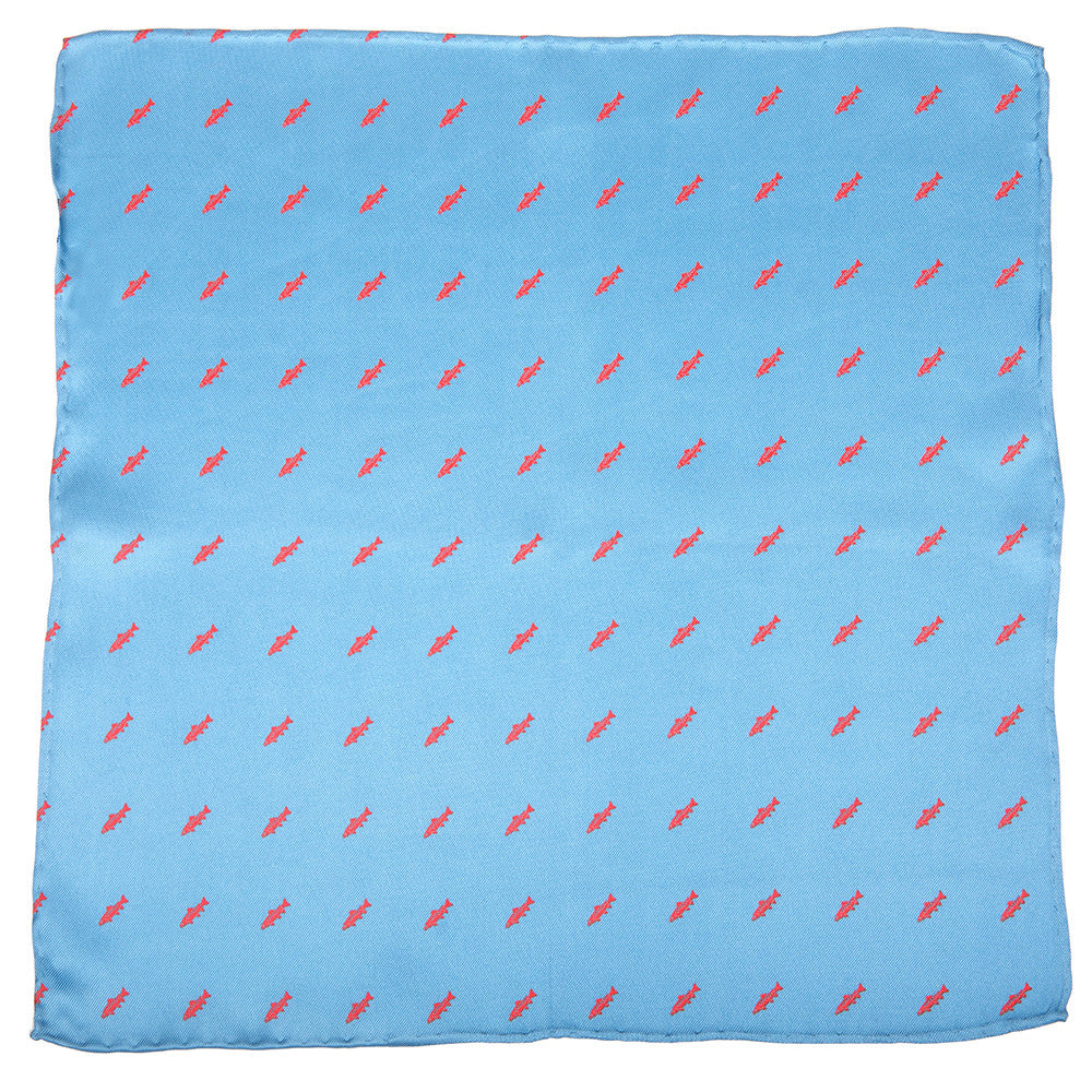 Trout Pocket Square - Light Blue - SummerTies