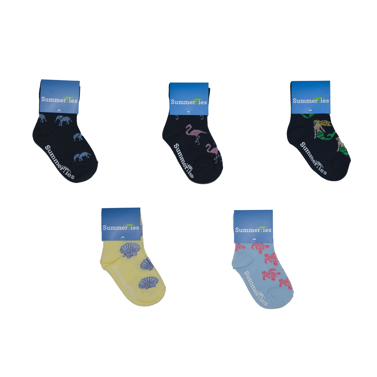 5 Pairs - Toddler Crew Socks - Group 2 - SummerTies