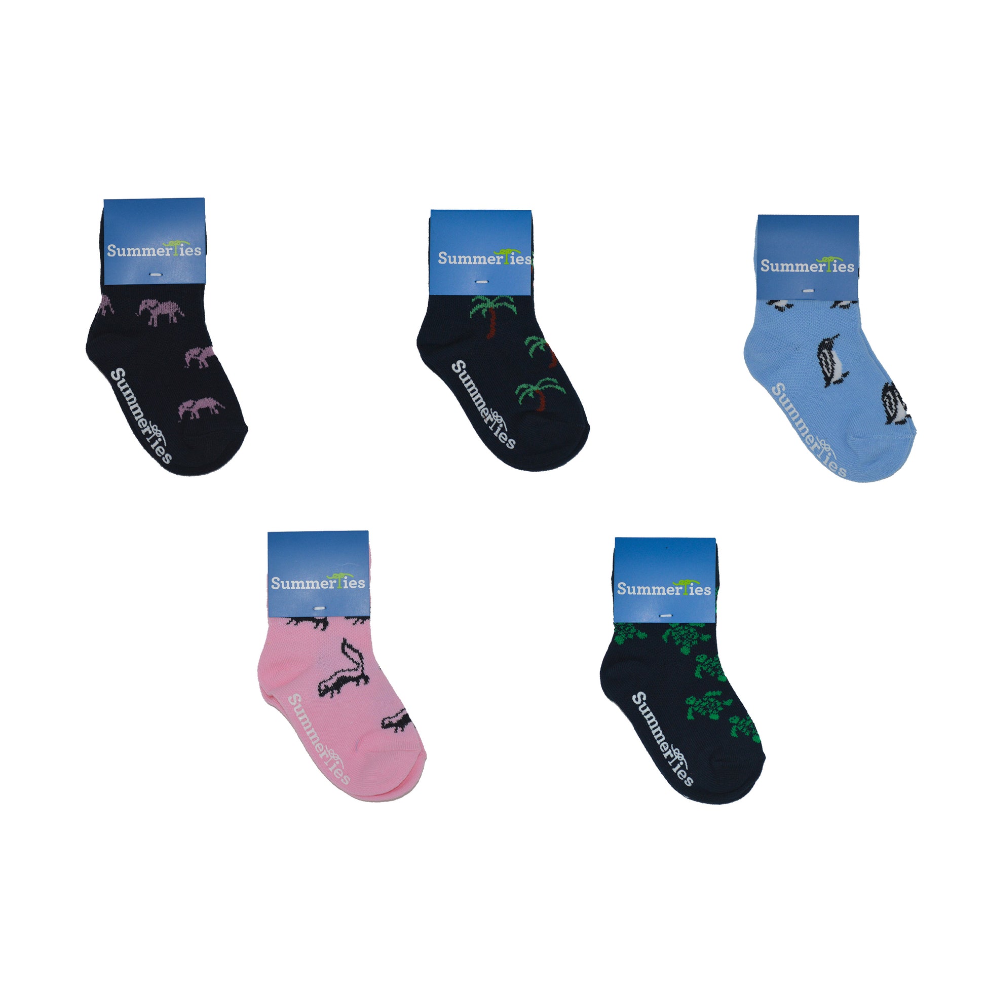 5 Pairs - Toddler Crew Socks - Group 4 - SummerTies