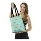 Trout Tote Bag - Coral on Light Green - SummerTies