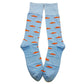 Trout Socks - Orange on Light Blue - Men's Mid Calf - SummerTies