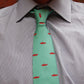 Trout Necktie - Light Green, Printed Silk - SummerTies