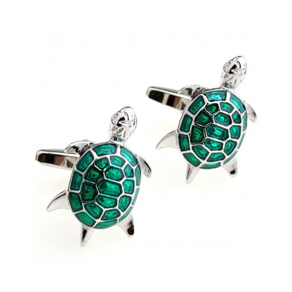 Turtle Cufflinks - 3D, Turquoise - SummerTies