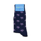 Turtle Socks - Men's Mid Calf - Pink on Navy - SummerTies