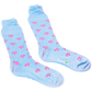 Turtle Socks - Men's Mid Calf - Pink on Blue - SummerTies
