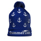 Anchor Winter Hat - White on Navy - SummerTies