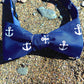 Anchor Bow Tie - Navy, Printed Silk - SummerTies