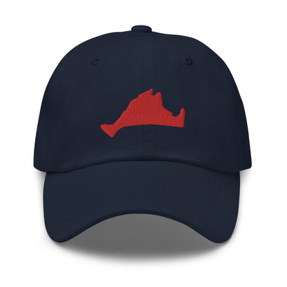 Martha's Vineyard Dad Hat - Red on Navy