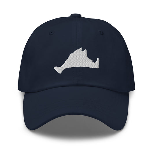 Martha's Vineyard Dad Hat - White on Navy