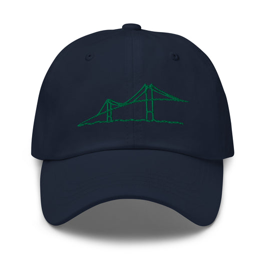 Newport Bridge Dad Hat - Green on Navy
