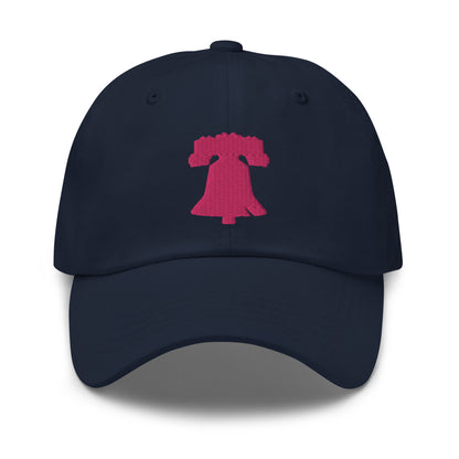 Philadelphia Liberty Bell Dad Hat - Pink on Navy