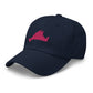 Martha's Vineyard Dad Hat - Pink on Navy