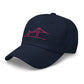 Newport Bridge Dad Hat - Pink on Navy