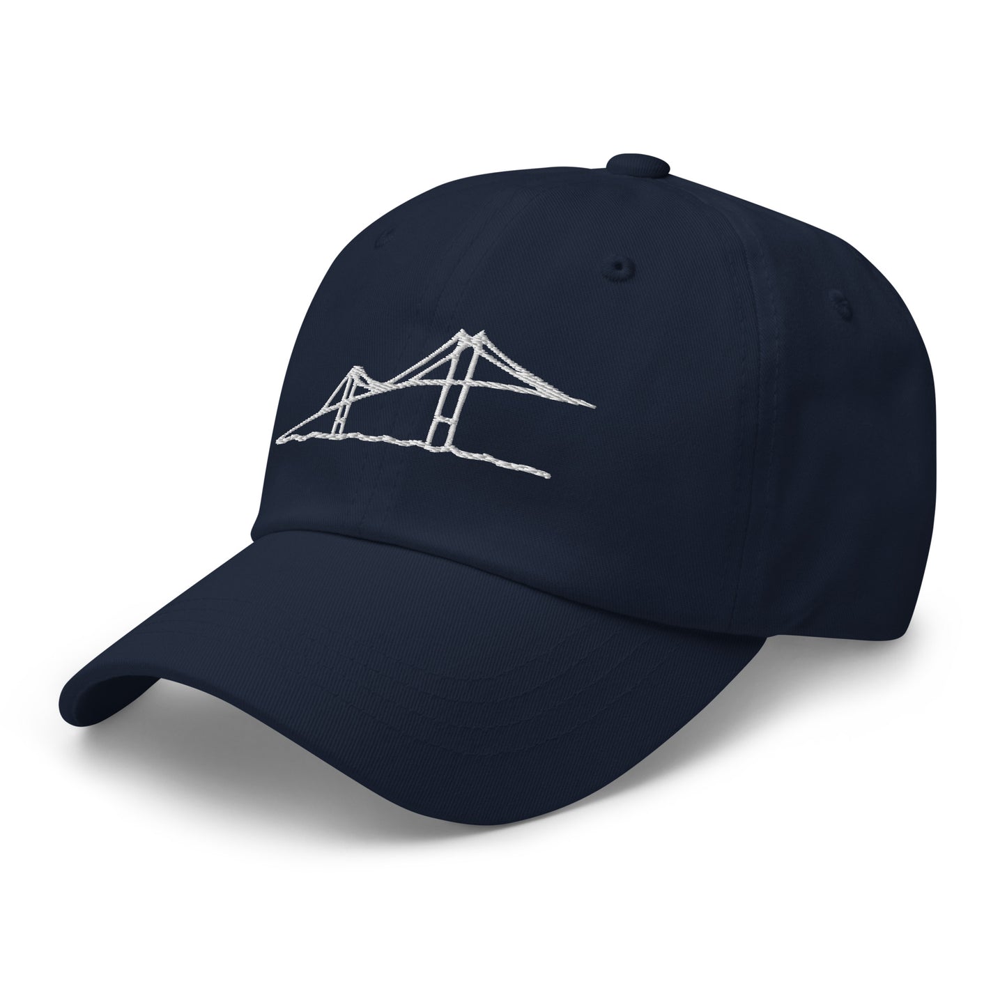 Newport Bridge Dad Hat - White on Navy