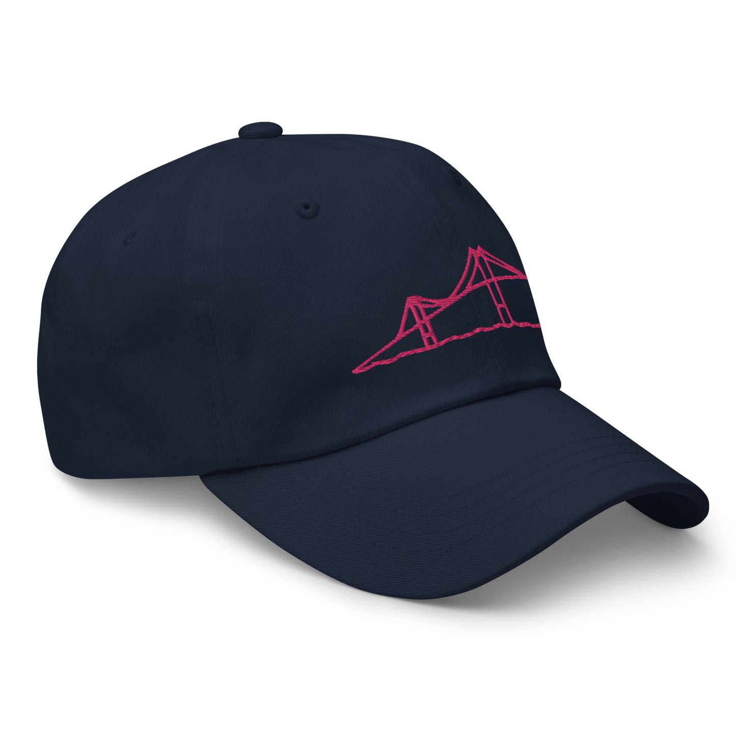 Newport Bridge Dad Hat - Pink on Navy