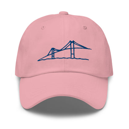 Newport Bridge Dad Hat - Royal Blue on Pink