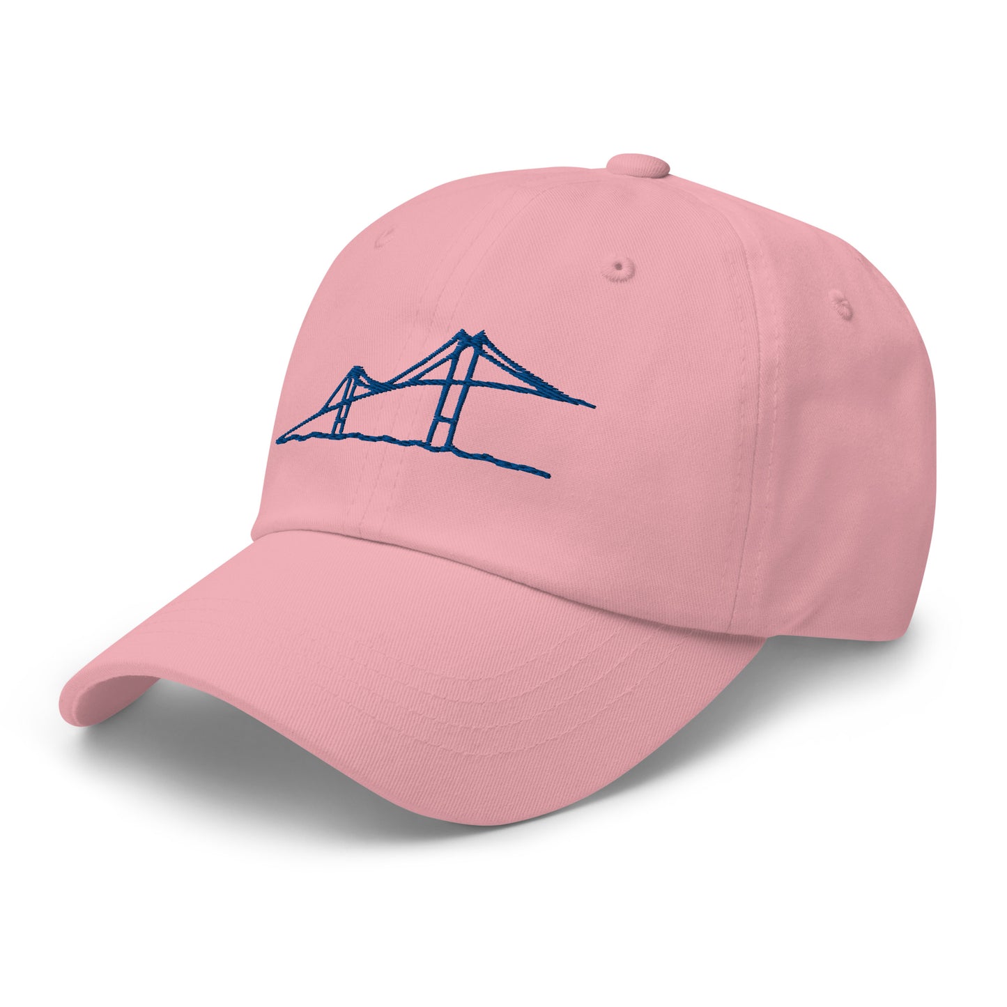 Newport Bridge Dad Hat - Royal Blue on Pink