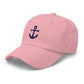 Anchor Dad Hat - Navy on Pink