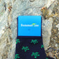 Turtle Socks - Men's Mid Calf - Green on Navy - SummerTies