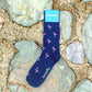 Flamingo Socks - Men's Mid Calf - Pink on Navy - SummerTies