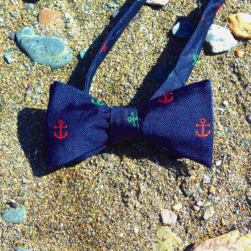 Anchor Bow Tie - Port & Starboard, Woven Silk - SummerTies