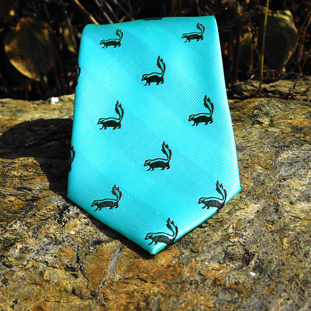 Skunk Necktie - Sea Green, Woven Silk - SummerTies
