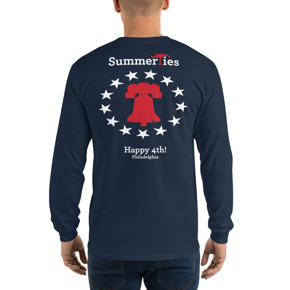 Philadelphia 4th of July Long Sleeve T-Shirt - Navy