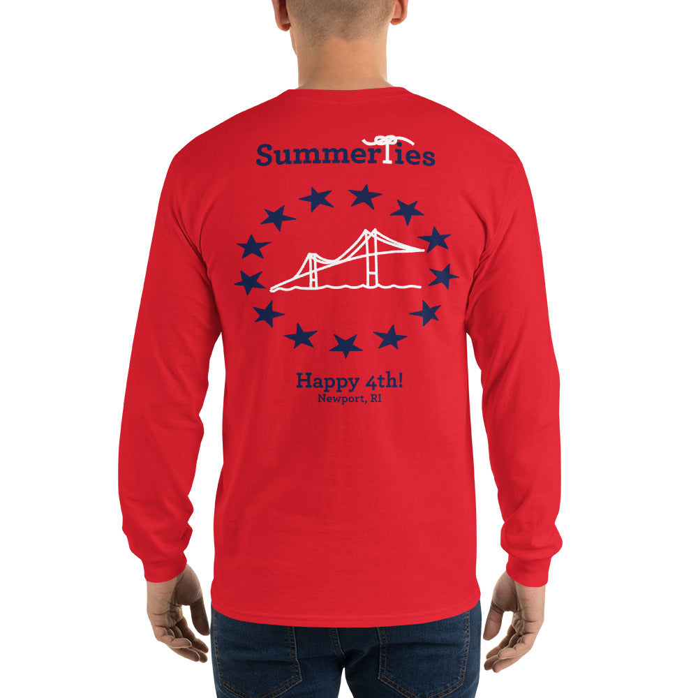 Newport 4th of July Long Sleeve T-Shirt - Red - SummerTies