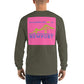 My Summers are Tied to Newport Bridge Blue and Green on Pink Block Long Sleeve T-Shirt - Multiple Colors - SummerTies