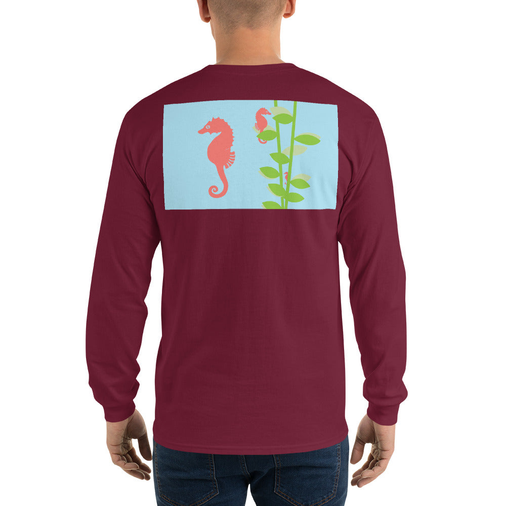 Seahorse Long Sleeve T-Shirt - Multiple Colors - SummerTies