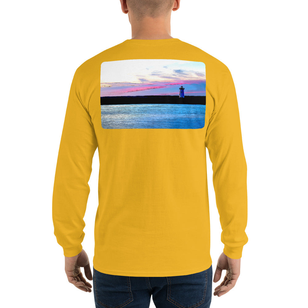 Edgartown Lighthouse Sunset Long Sleeve T-Shirt - Multiple Colors - SummerTies