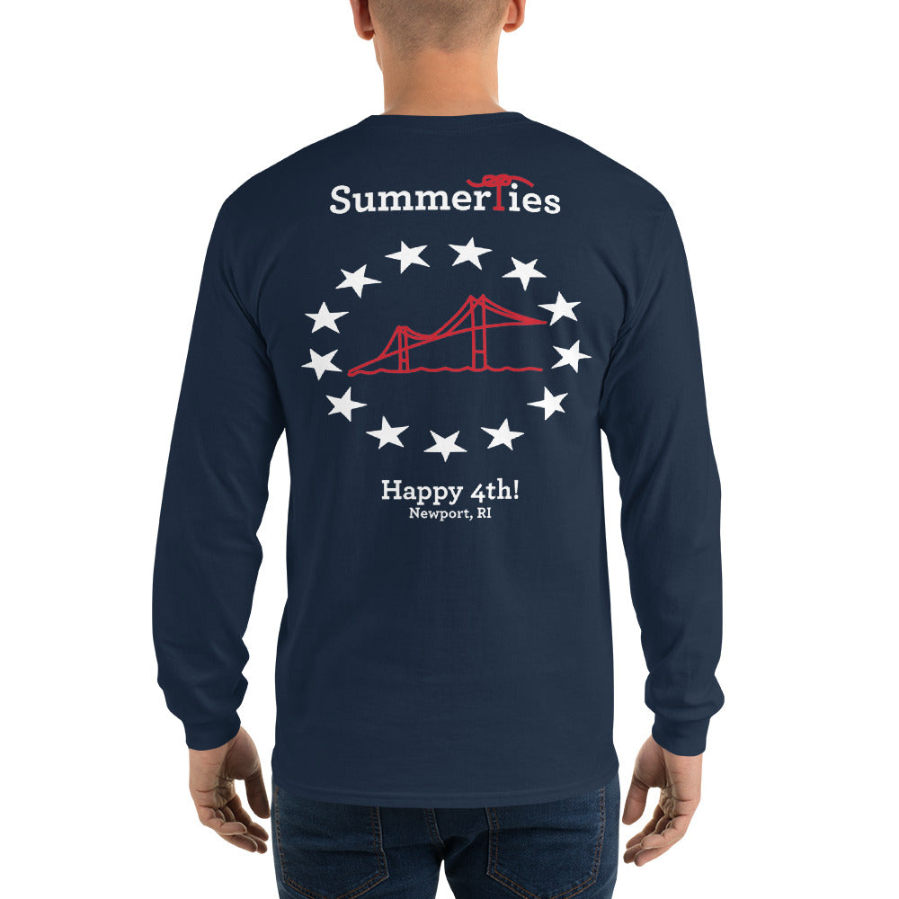 Newport 4th of July Long Sleeve T-Shirt - Navy - SummerTies