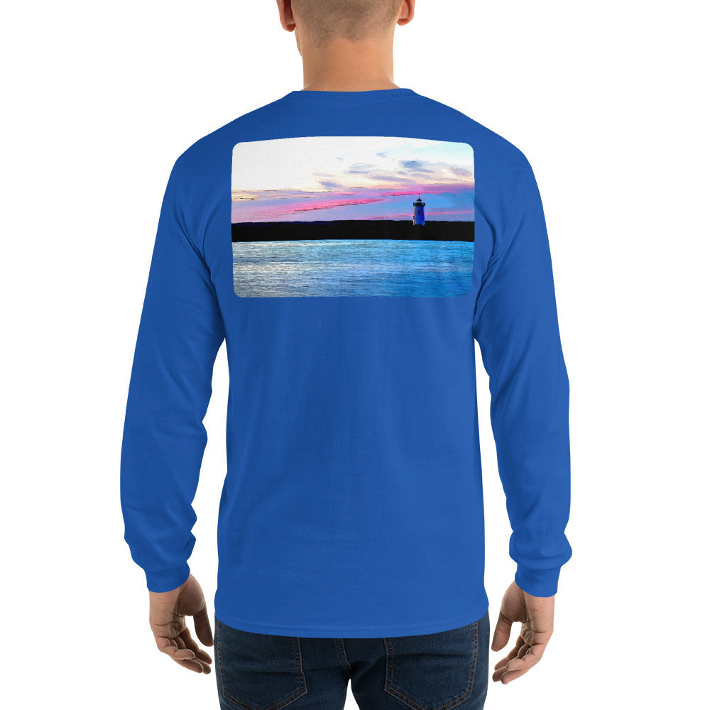 Edgartown Lighthouse Sunset Long Sleeve T-Shirt - Multiple Colors - SummerTies