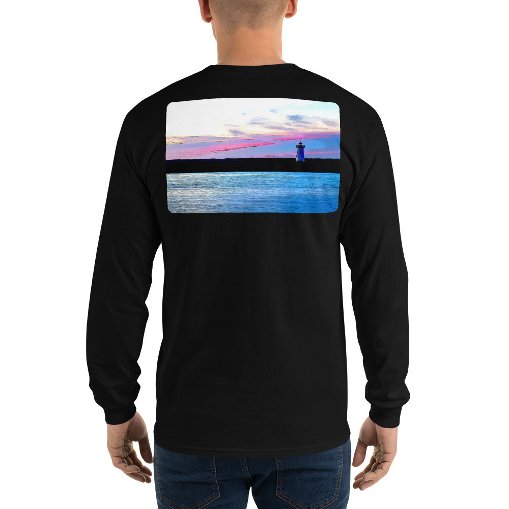 Edgartown Lighthouse Sunset Long Sleeve T-Shirt - Multiple Colors - SummerTies