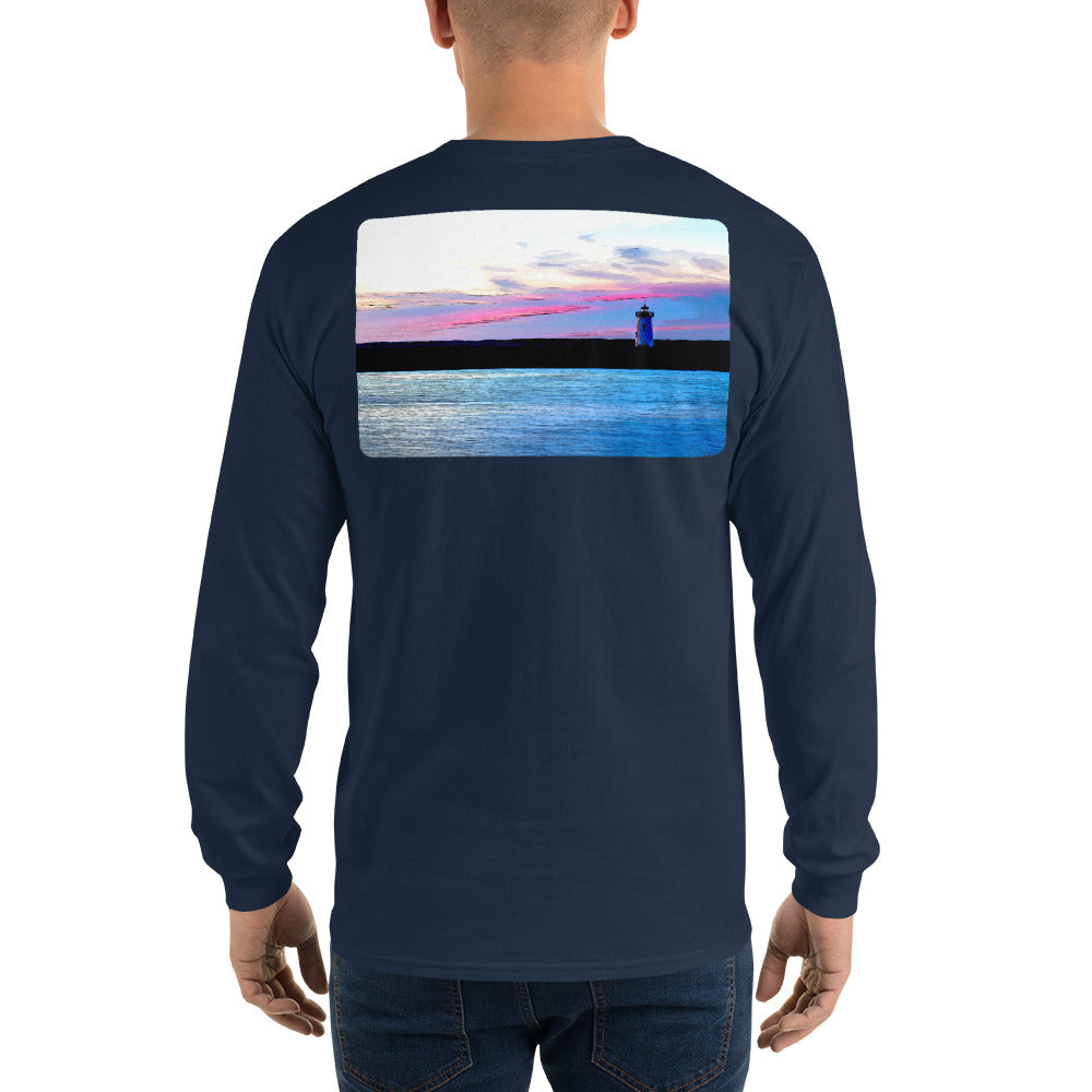 Edgartown Lighthouse Sunset Long Sleeve T-Shirt - Multiple Colors - SummerTies