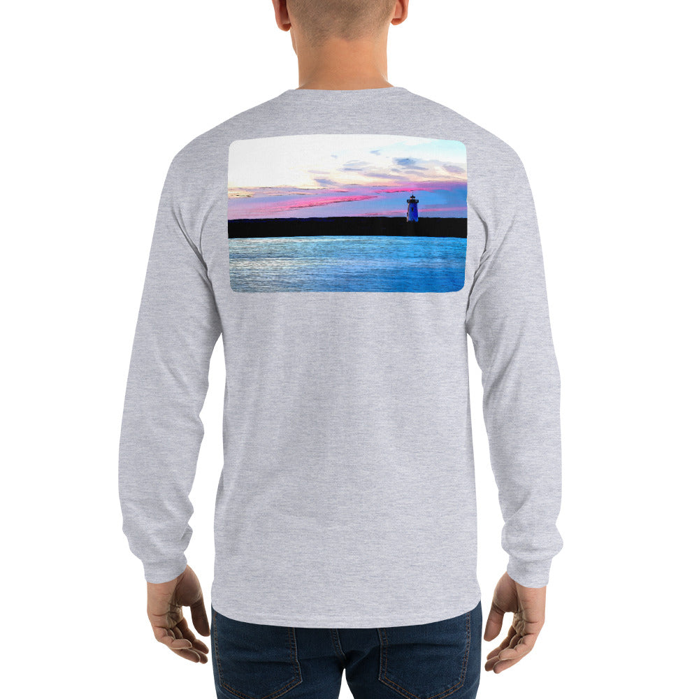 Edgartown Lighthouse Sunset Long Sleeve T-Shirt - Multiple Colors - SummerTies