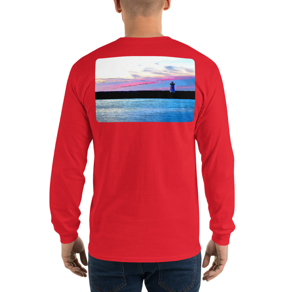 Edgartown Lighthouse Sunset Long Sleeve T-Shirt - Multiple Colors - SummerTies