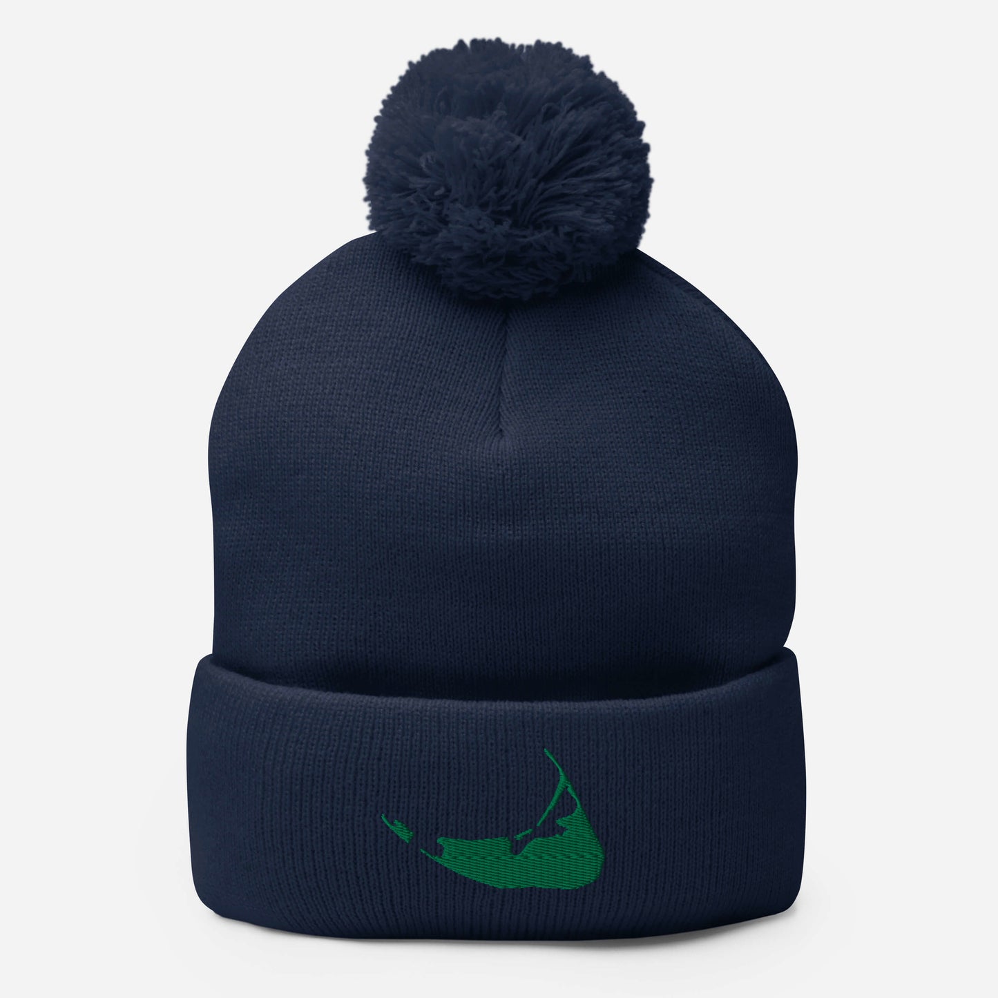 Nantucket Pom-Pom Hat - Green on Navy