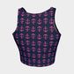 Anchor Toss Athletic Crop Top - Pink on Navy - SummerTies