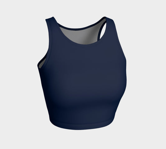 Solid Athletic Crop Top - Navy - SummerTies